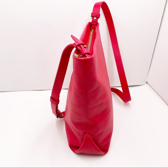 🆕{J. Crew} Oslo Soft Red Pebble Leather Bucket CrossBody Bag - Picture 9 of 16